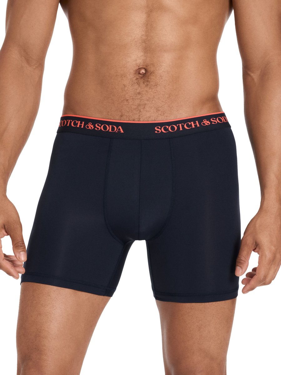 Scotch & Soda | Heren | Boxer | Active Stretch Briefs | 3-pack | Performance Fit | Zwart Blauw