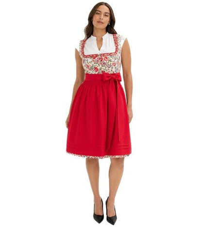 Dirndl | 2 delig | Dames | Rood – Wit | Oktoberfest | Duits Feesten