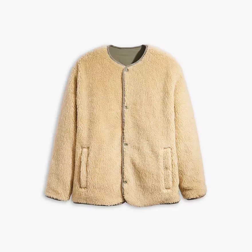 Levi’s | Heren | Abbotts Reversible / Omkeerbaar Sherpa Jacket | Smokey Olive - Groen | Lichtgewicht | Warm | Relaxed Fit