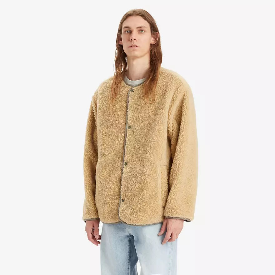 Levi’s | Heren | Abbotts Reversible / Omkeerbaar Sherpa Jacket | Smokey Olive - Groen | Lichtgewicht | Warm | Relaxed Fit
