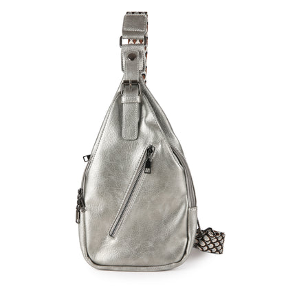 "Leren" Tas | Sunset Fashion | Cross body bag | Zilver