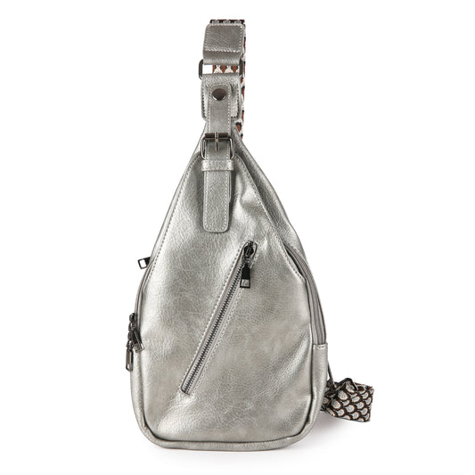 "Leren" Tas | Sunset Fashion | Cross body bag | Zilver