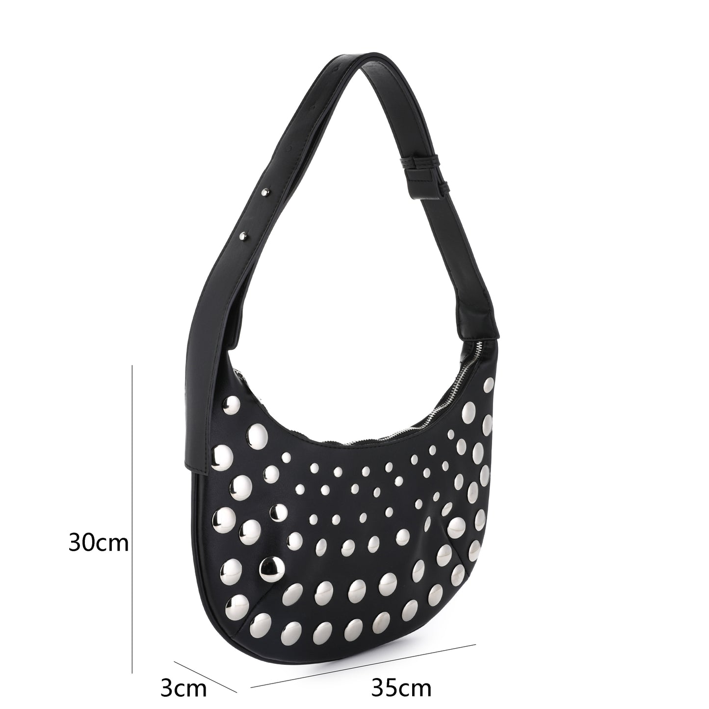 "Leren" Tas | Studs & Stylish | Zwart