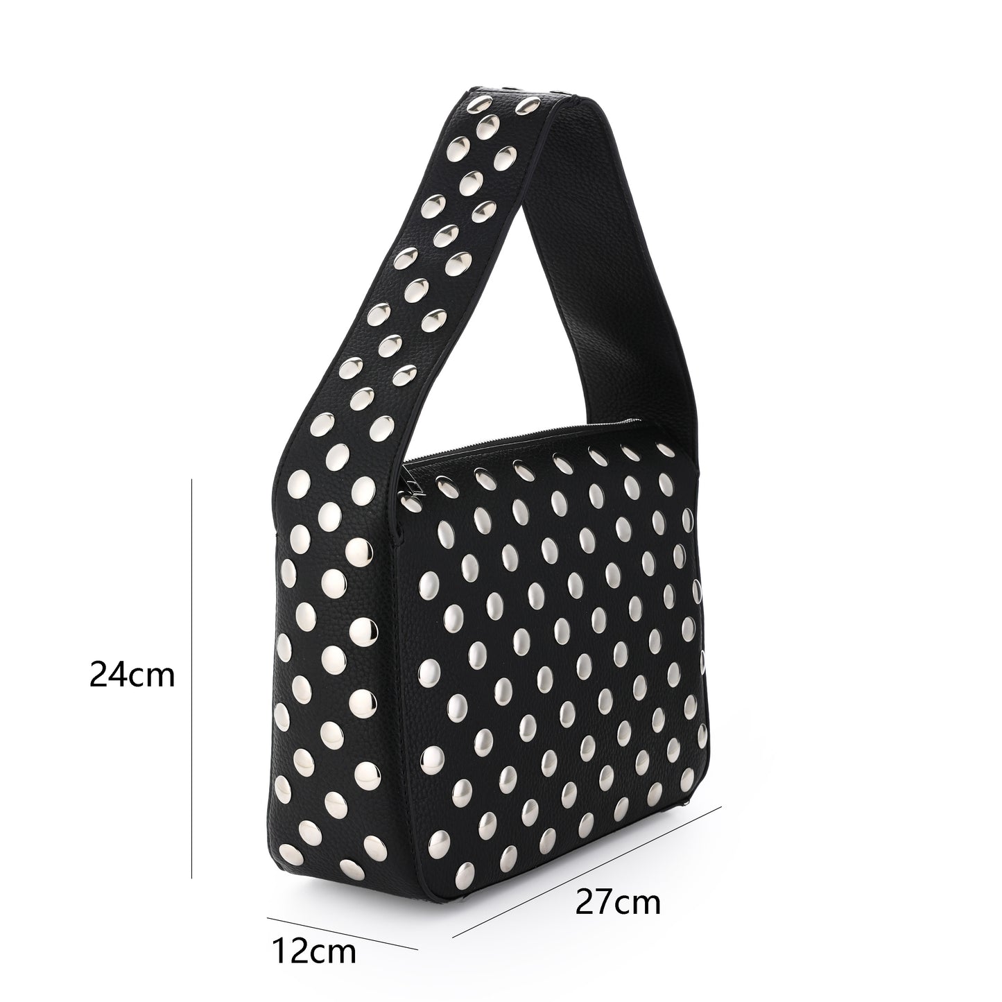 "Leren" Tas | Statement Bag | Studs & Stylish | Zwart