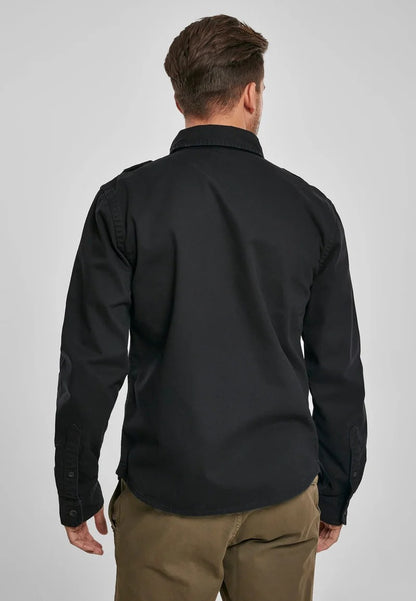 BYB | Heren | Vintage shirt | Overhemd |  Zwart | Regular fit | Streetwear | Lange mouw