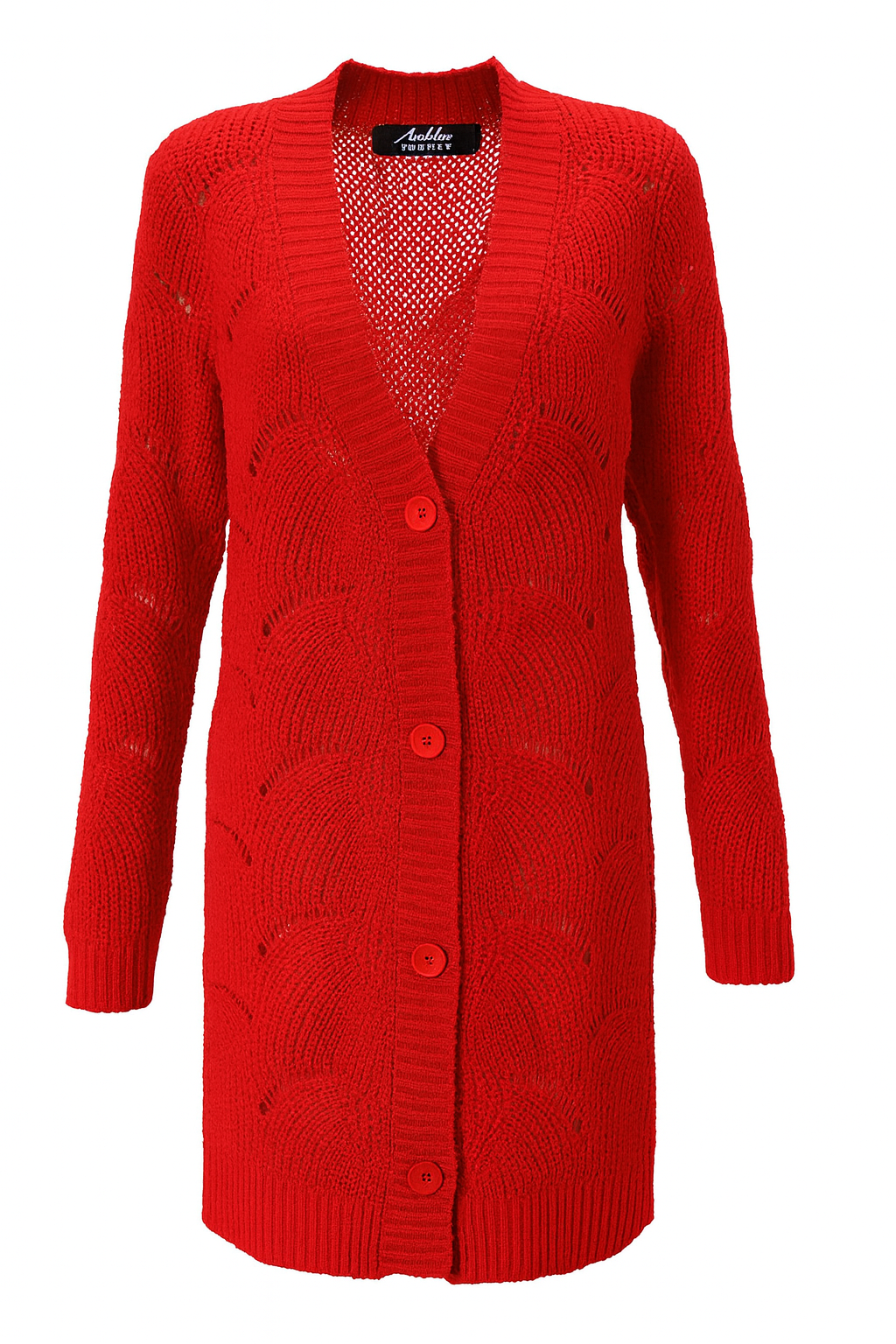 Aniston | Dames | Vest | Kanten breipatroon | Rood