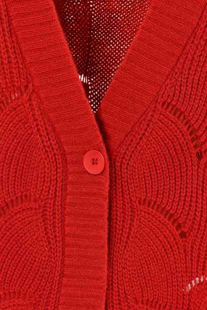 Aniston | Dames | Vest | Kanten breipatroon | Rood
