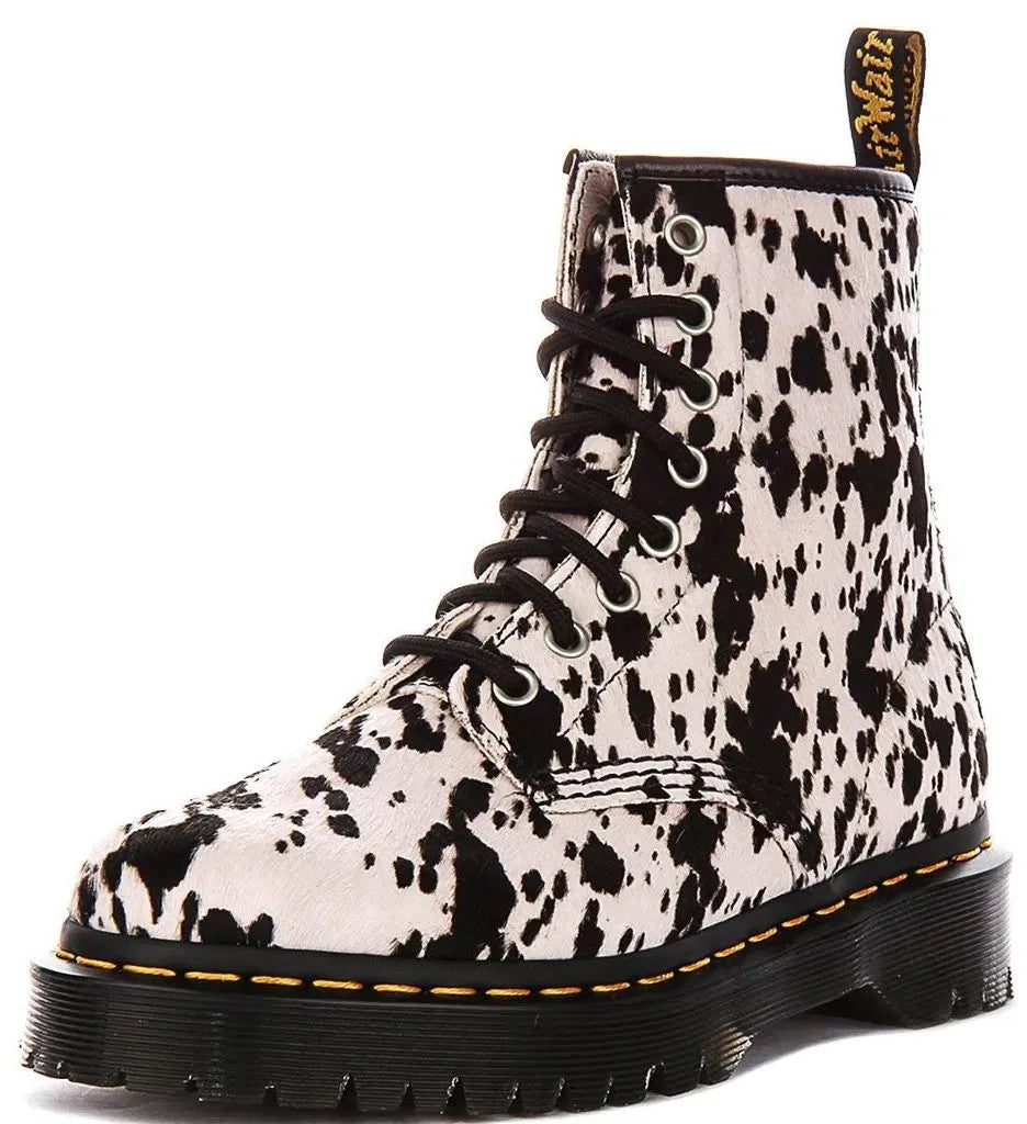 Dr. Martens | Dames |  1460 Bex Cream - Black | Dalmatian print | Hair-on leather | offwhite - zwart