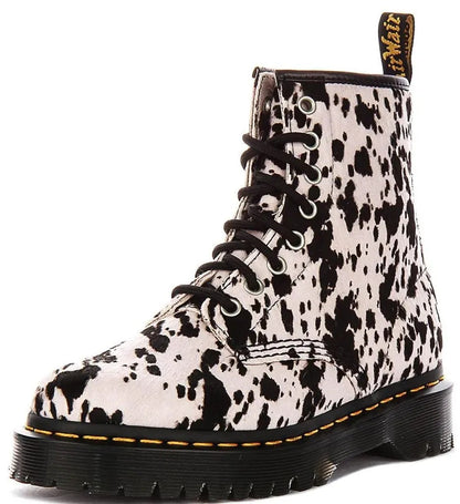 Dr. Martens | Dames |  1460 Bex Cream - Black | Dalmatian print | Hair-on leather | offwhite - zwart
