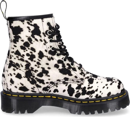 Dr. Martens | Dames |  1460 Bex Cream - Black | Dalmatian print | Hair-on leather | offwhite - zwart