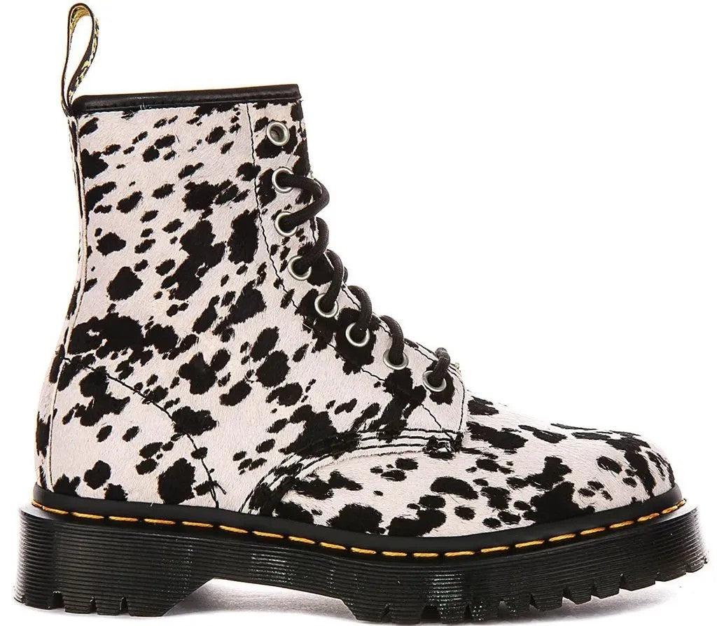 Dr. Martens | Dames |  1460 Bex Cream - Black | Dalmatian print | Hair-on leather | offwhite - zwart