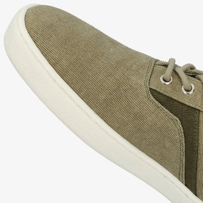 Barefoot Groundies®| Sneakers | Dames | Vegan | Gerecycled canvas | Ademend en licht | Zero drop | Zomerschoen | Khaki