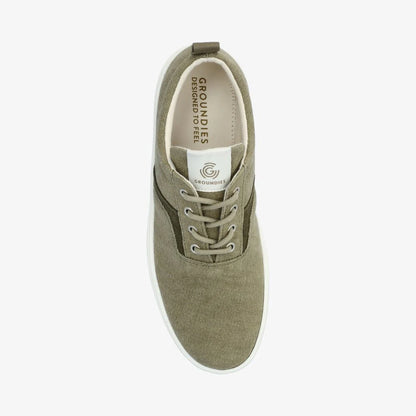 Barefoot Groundies®| Sneakers | Dames | Vegan | Gerecycled canvas | Ademend en licht | Zero drop | Zomerschoen | Khaki