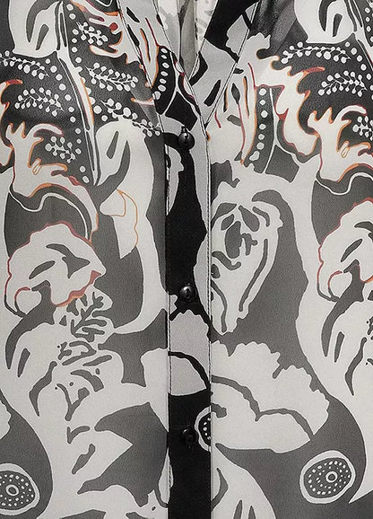 Aniston | Dames | Blouse  | Soepelvallend | Bloemenprint | Zwart - off white