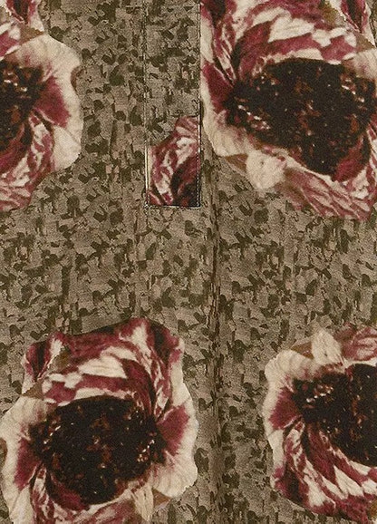 Aniston | Dames | Blouse  | V hals | Olijf met harmonieus bloemmotief