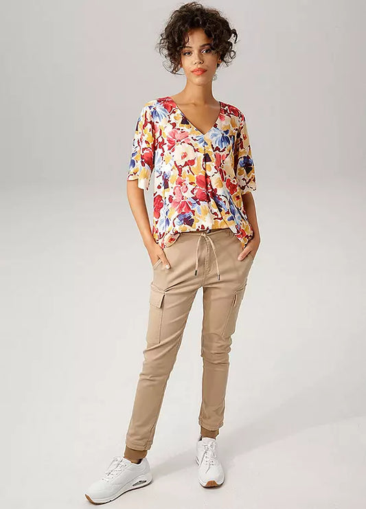 Aniston | Dames | Blouse | Soepelvallend | Bloemenprint | Meerkleurig