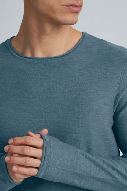 11 PROJECT | Heren | Classic | Fijn gebreide trui | Petrol Blauw