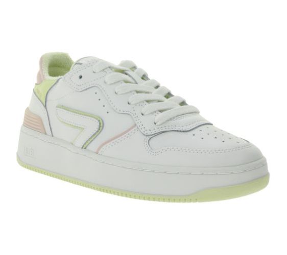 HUB | Dames | Sneakers | Smash L31 | Wit – Roze | Echt Leer | Terry Lining | Ventilerende Insole | Comfort & Premium Look