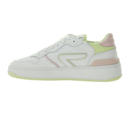 HUB | Dames | Sneakers | Smash L31 | Wit – Roze | Echt Leer | Terry Lining | Ventilerende Insole | Comfort & Premium Look