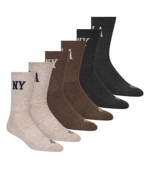 Scotch & Soda | Heren | Sokken | 6 Pack | 1/2Terry High-Quarter Crew | Bruin – Beige – Grijs | Maat 41-46