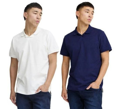 Blend | Heren | Polo shirt | 2 pack | Regular fit | 100% Katoen | Blauw – Wit