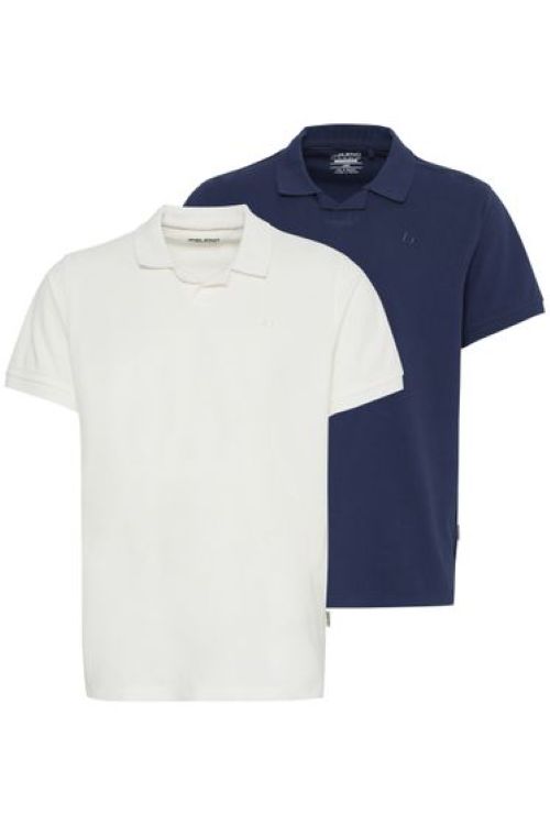 Blend | Heren | Polo shirt | 2 pack | Regular fit | 100% Katoen | Blauw – Wit
