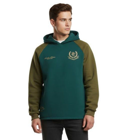 Another Cotton Lab | Heren | Hoodie | Sunday Running | Groen | Comfortabele Regular Fit Sweater met Print