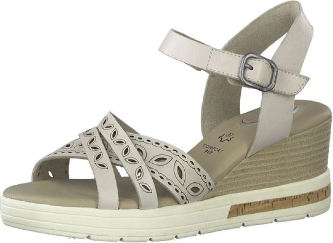 Tamaris | Dames | Sleehak | Comfort fit | Gebroken wit | 7cm. hak