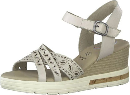 Tamaris | Dames | Sleehak | Comfort fit | Gebroken wit | 7cm. hak