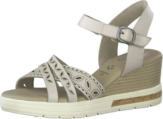 Tamaris | Dames | Sleehak | Comfort fit | Gebroken wit | 7cm. hak