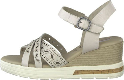 Tamaris | Dames | Sleehak | Comfort fit | Gebroken wit | 7cm. hak
