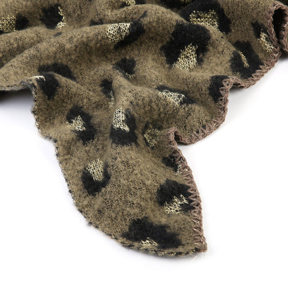 Sjaal  | Luipaard | Army Green  | 50x180 cm.