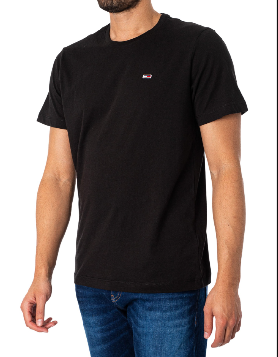 Tommy Jeans | Heren|  Crew neck T-shirt | Zwart | Regular fit