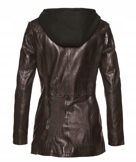Gipsy | Dames | Leren long blazer |  Donker bruin