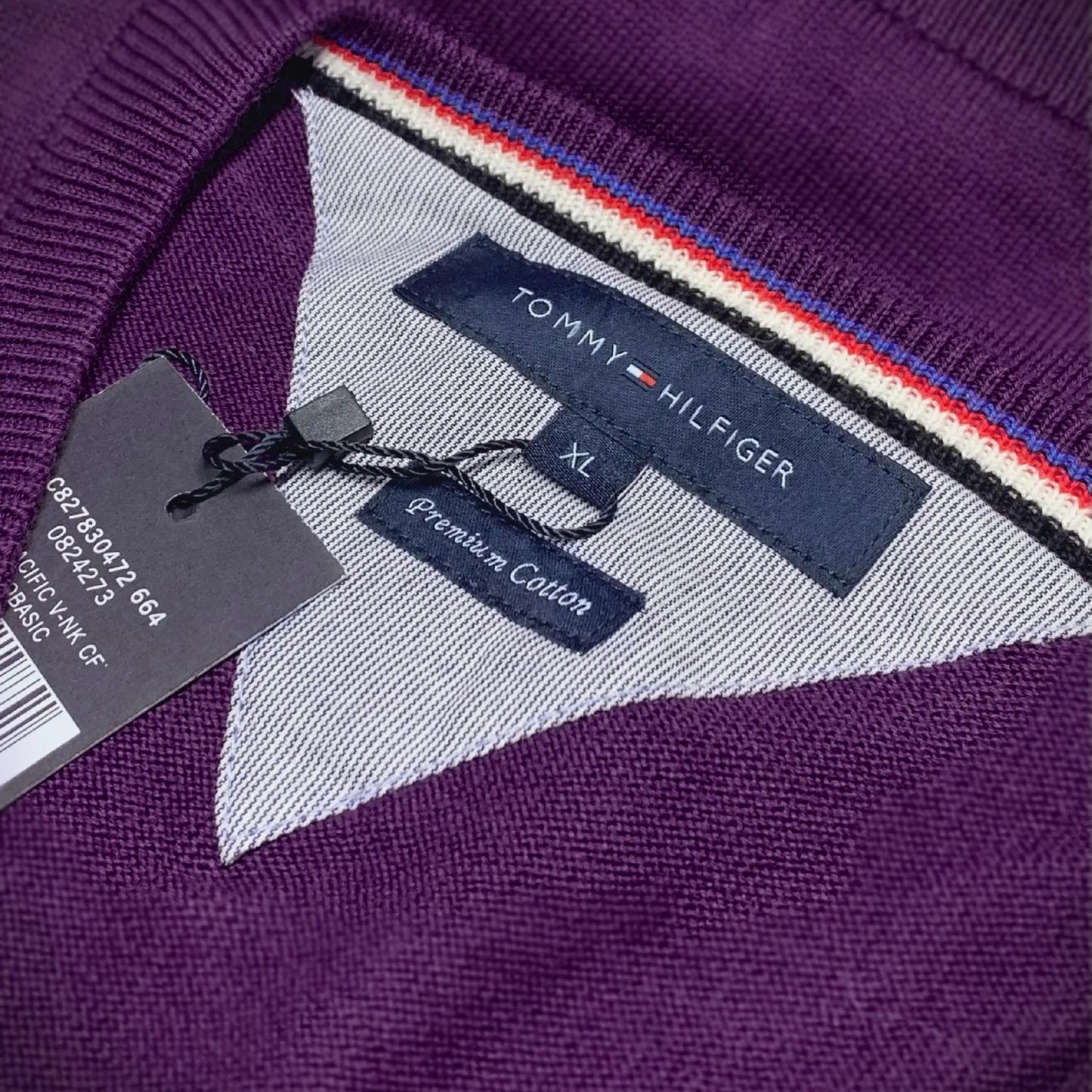 Tommy Hilfiger | Heren | Classic V hals trui | Sprankelend paars