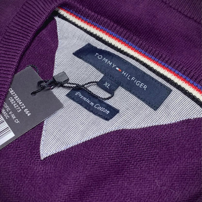 Tommy Hilfiger | Heren | Classic V hals trui | Sprankelend paars