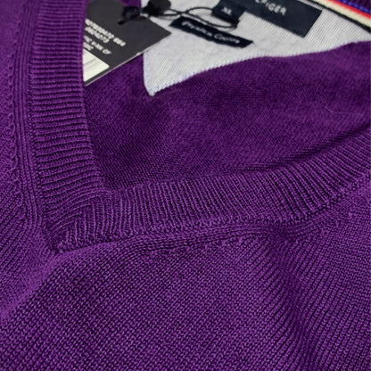 Tommy Hilfiger | Heren | Classic V hals trui | Sprankelend paars