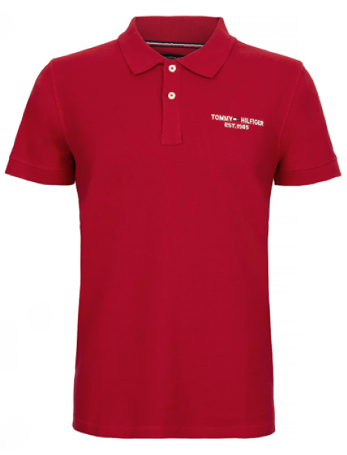 Tommy Hilfiger | Heren |  Polo  | Rood | Geborduurd logo
