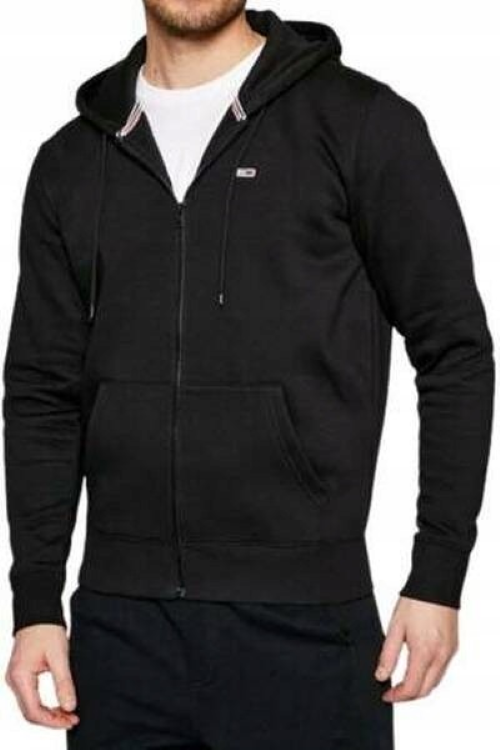 Tommy Jeans | Heren | Hoodie met rits | Flagpatch logo | Zwart