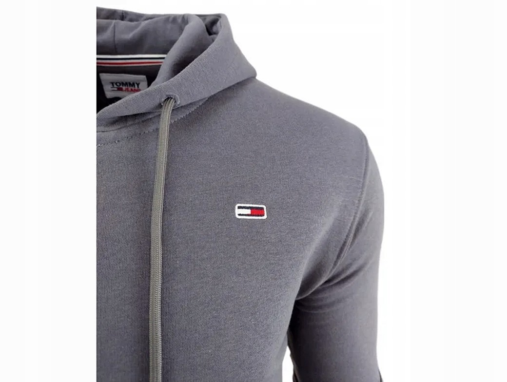 Tommy Jeans | Heren | Hoodie met rits | Flagpatch logo | Grijs
