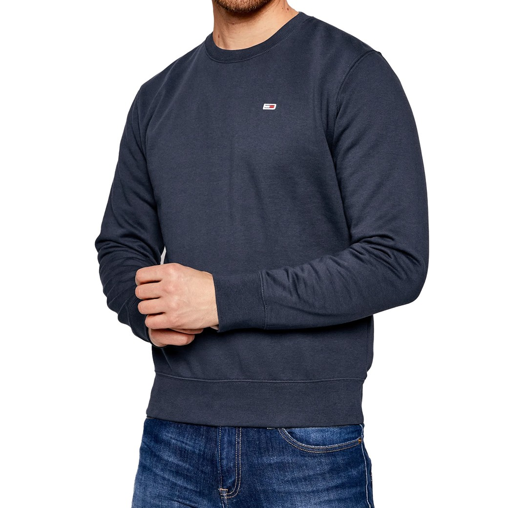 Tommy Jeans | Heren | Regular fleece crew neck | Donker Blauw