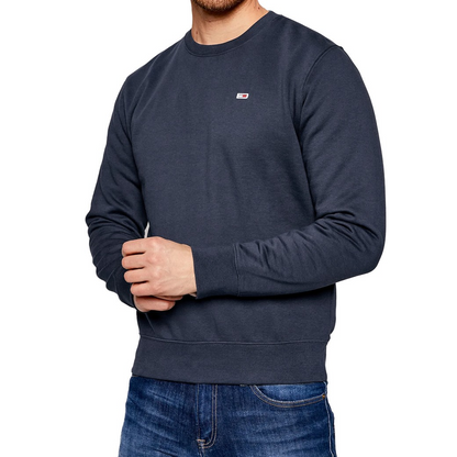 Tommy Jeans | Heren | Regular fleece crew neck | Donker Blauw