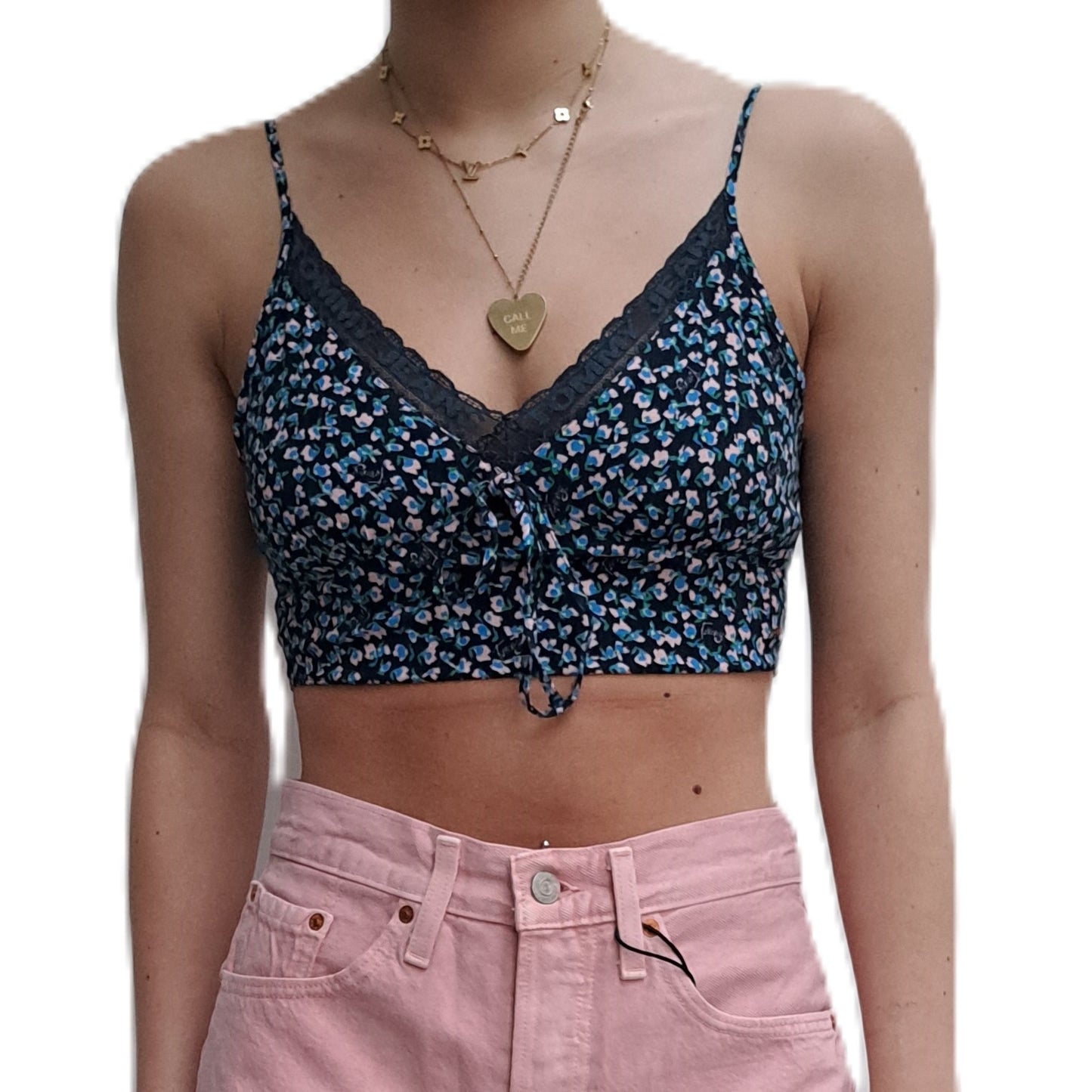 Tommy Jeans | Dames | Floral top | Dames | Blauw - roze