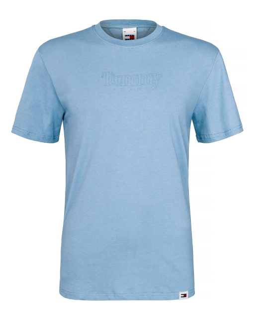Tommy Jeans | Heren | T-shirt | Crew neck regular fit | Ton sur Ton logo | Faded blue