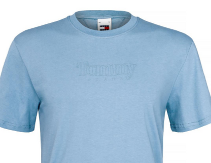 Tommy Jeans | Heren | T-shirt | Crew neck regular fit | Ton sur Ton logo | Faded blue
