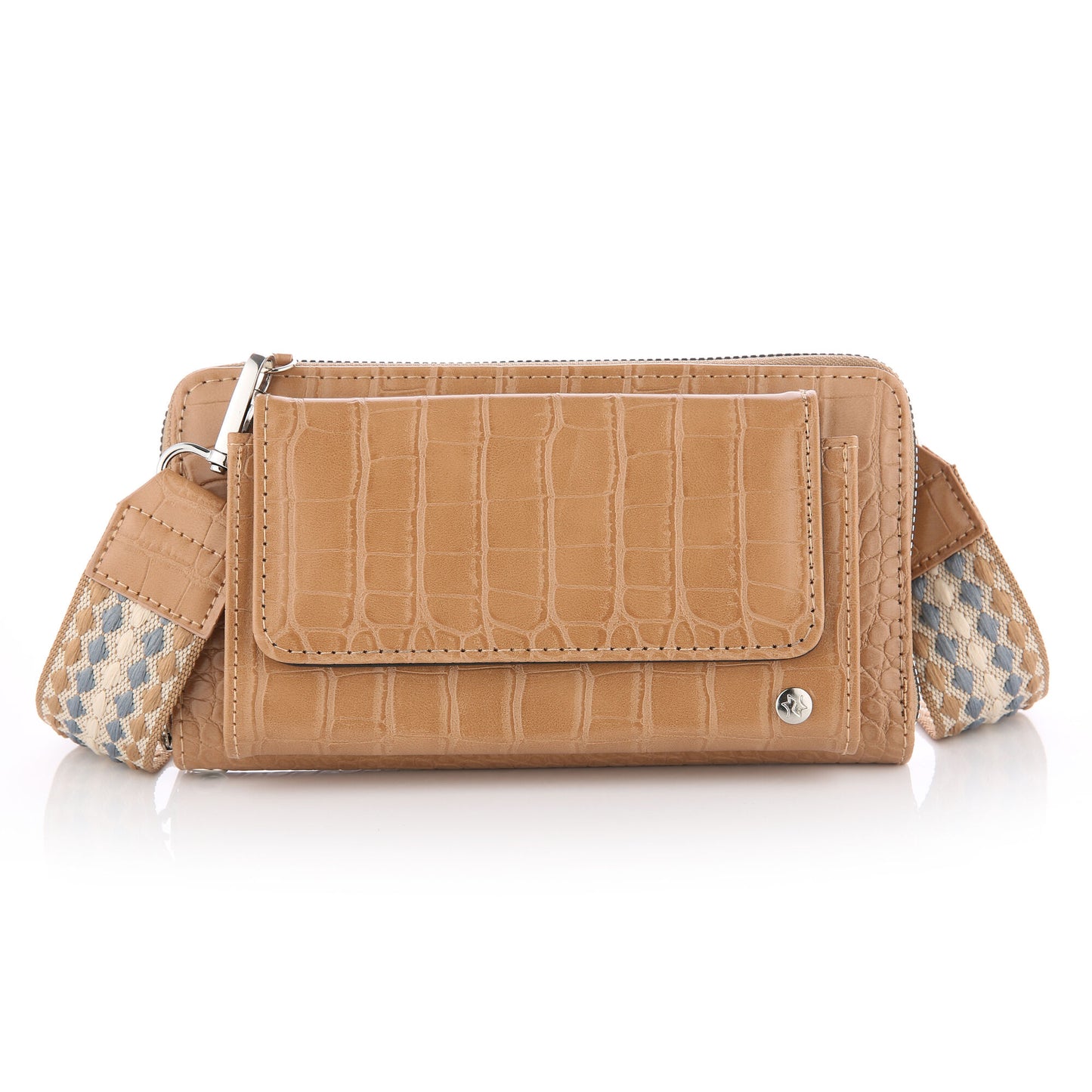 Sunset Fashion | Schoudertasje - telefoontasje - Portemonnee | Kroko | Khaki