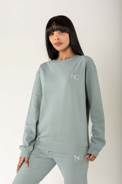 Nina Carter | Dames | Huispak - Jogging pak | Rechte  pijpen | 2 delig | IJsblauw