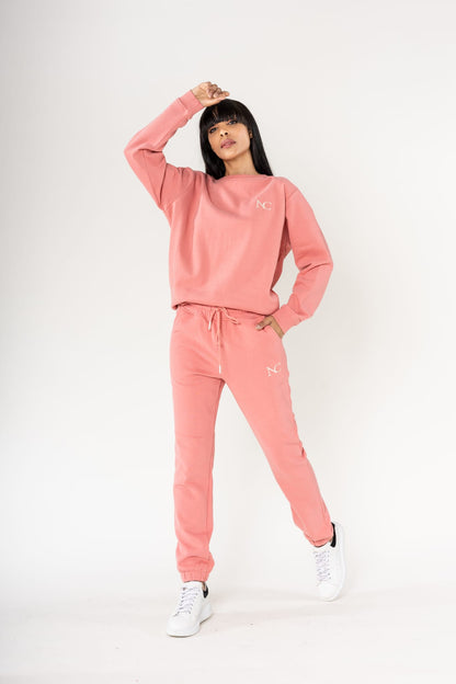 Nina Carter | Dames | Huispak - Jogging pak | aangesloten pijpen | 2 delig | Roze