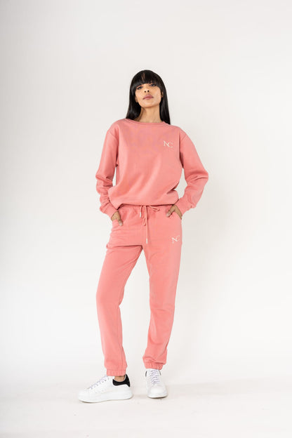 Nina Carter | Dames | Huispak - Jogging pak | aangesloten pijpen | 2 delig | Roze
