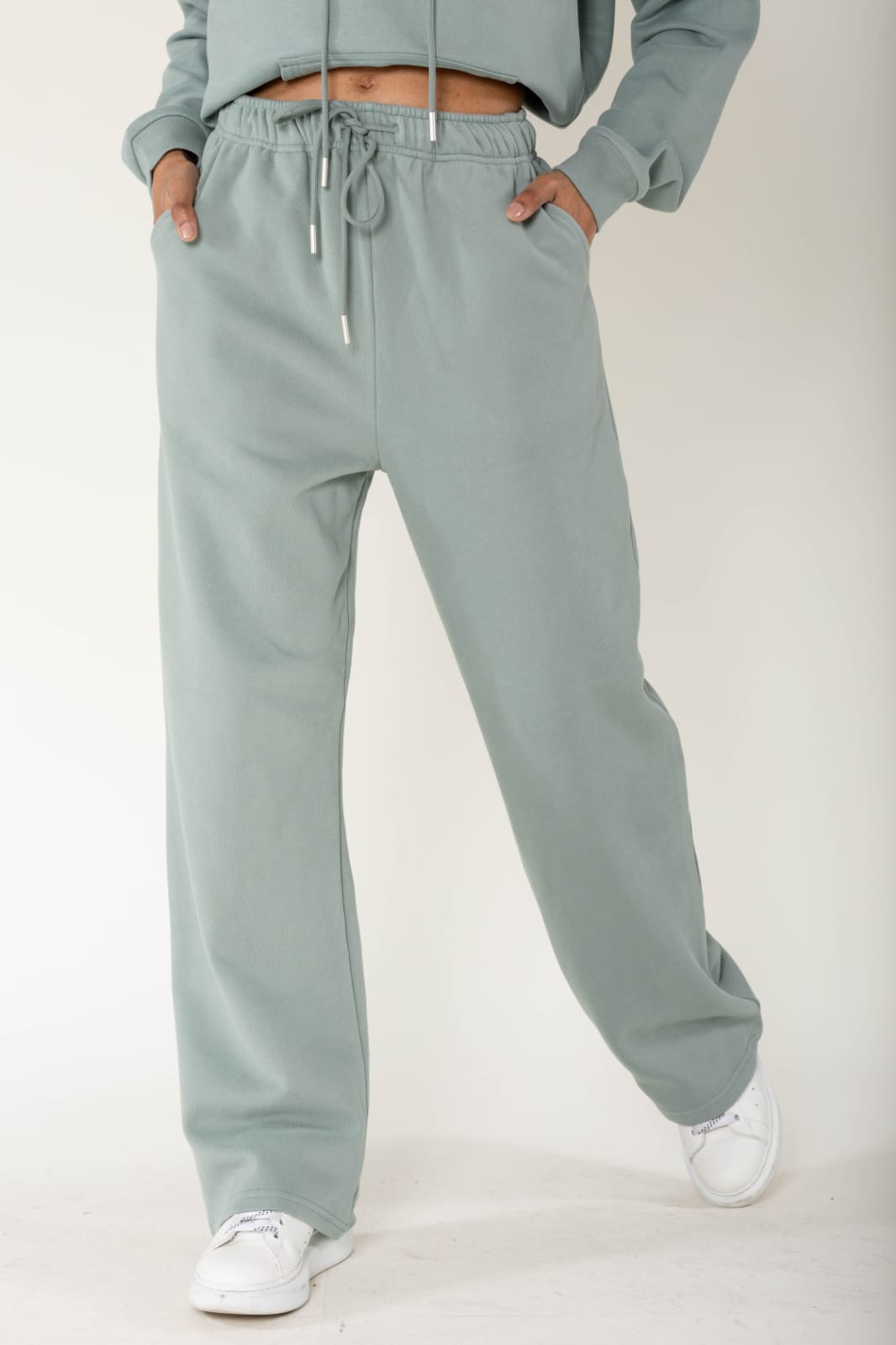 Nina Carter | Dames | Huispak - Jogging pak | Rechte  pijpen | 2 delig | IJsblauw